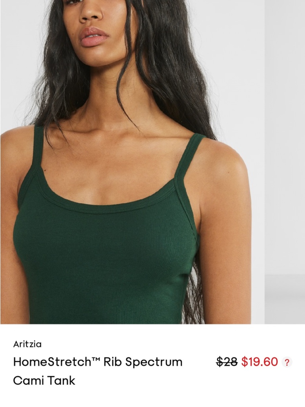 TNA Ribbed Scoop Neck Tank — Forest Green